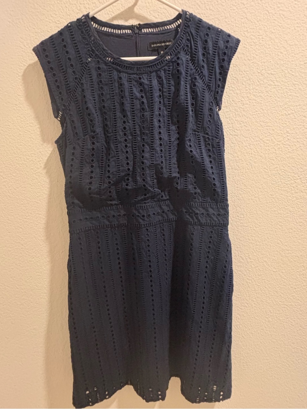 Banana Republic | Navy | Eyelet Cap-Sleeve Dress | Size 10